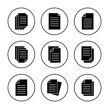 Belge simgesi vektörü. Kağıt ve sembol. Dosya Simgesi