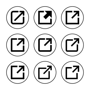 Dış bağlantı simgesi vektörü. bağlantı işareti ve sembol. hiper bağlantı sembolü