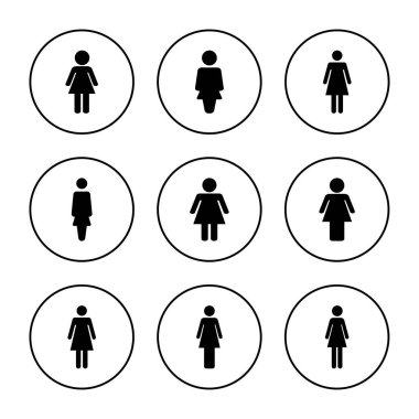 Kadın ikon vektörü. Kadın imzası ve sembolü