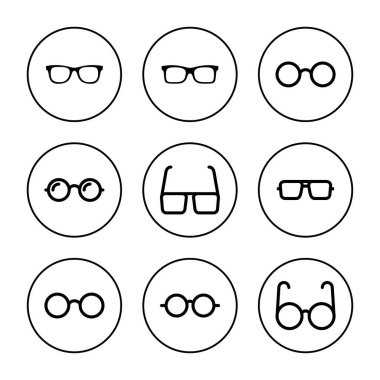 Gözlük simgesi vektörü. Gözlük işareti ve sembol