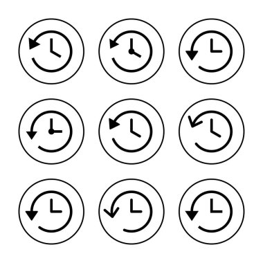 Tarih simgesi vektörü. Son olay geçmişi işareti ve simgesi