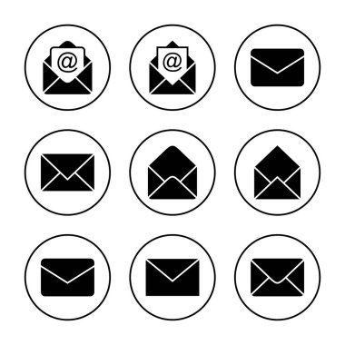 Posta simgesi vektörü. e-posta işareti ve sembol. E- posta simgesi. Zarf simgesi