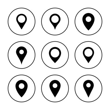 Pin simgesi vektörü. Yer işareti ve sembol. hedef simgesi. harita iğnesi