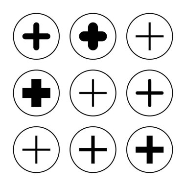 Artı simge vektörü. Artı işareti ve sembol ekle