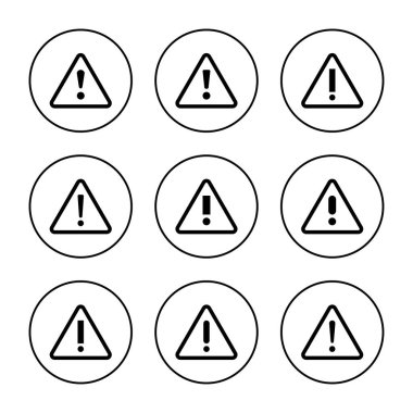 Ünlem tehlikesi ikon vektörü. Dikkat işareti ve sembol. Dikkat işareti