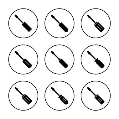 Tornavida simgesi vektörü. Araçlar işareti ve sembol
