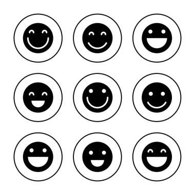 Gülümse ikon vektörü. Gülümseme simgesi. Geribildirim işareti ve sembol