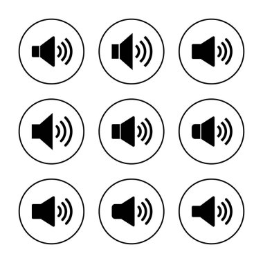 Sözcü simgesi vektörü. Ses düzeyi ve sembol. Hoparlör ikonu. ses sembolü