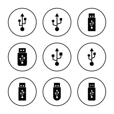 Usb simge vektörü. Flaş disk işareti ve sembol. Flash disk işareti.