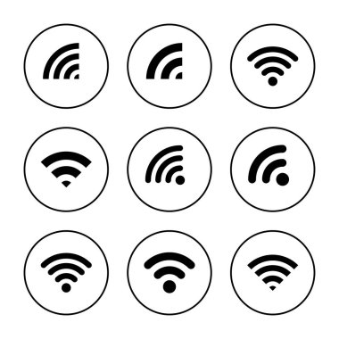Wifi simge vektörü. İşaret işareti ve sembol. Kablosuz simge