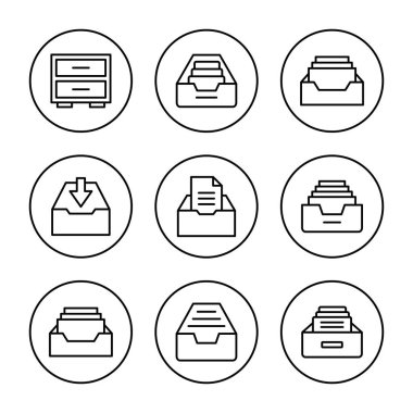 Dizin simgesi vektörünü arşivle. Belge vektör simgesi. Depolama simgesini arşivle.