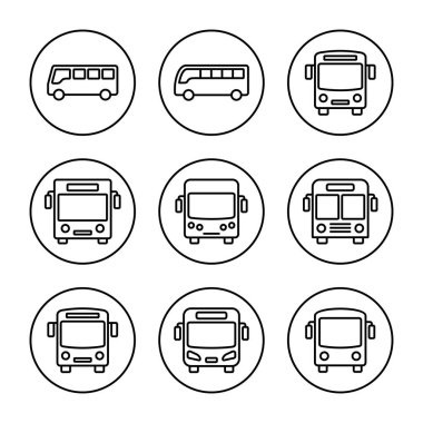 Otobüs simgesi vektörü. otobüs işareti ve sembol