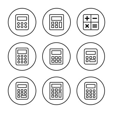 Hesap makinesi ikon vektörü. Hesap makinesi işareti ve simgesi.