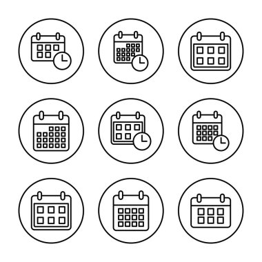 Takvim simgesi vektörü. Takvim işareti ve sembol. Simge simgesini ayarla