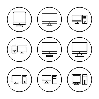 Bilgisayar simgesi vektörü. bilgisayar izleme işareti ve simgesi