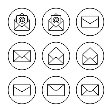 Posta simgesi vektörü. e-posta işareti ve sembol. E- posta simgesi. Zarf simgesi