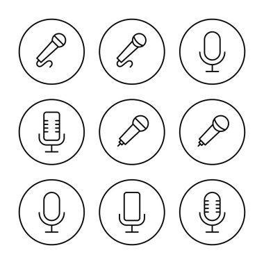Mikrofon ikon vektörü. Karaoke işareti ve sembol