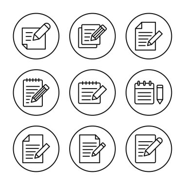 Not simgesi vektörü. not defteri işareti ve sembol