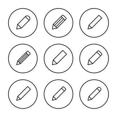 Kalem simgesi vektörü. Kalem işareti ve sembol. Simge vektörünü düzenle
