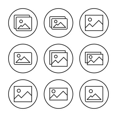 Resim simgesi vektörü. Fotoğraf galerisi işareti ve sembol. resim simgesi