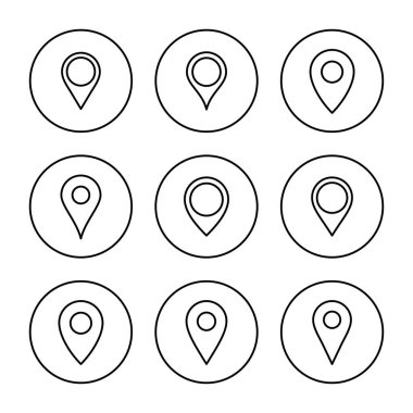 Pin simgesi vektörü. Yer işareti ve sembol. hedef simgesi. harita iğnesi