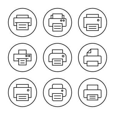 Simge vektörünü yazdır. yazıcı işareti ve sembol
