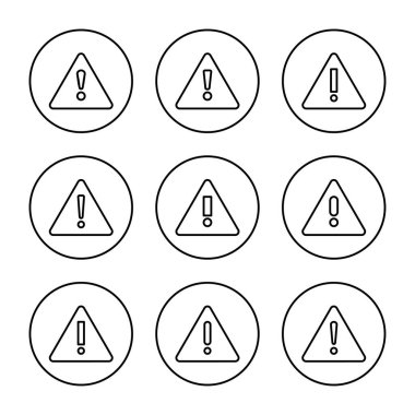Ünlem tehlikesi ikon vektörü. Dikkat işareti ve sembol. Dikkat işareti