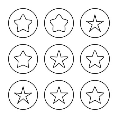 Yıldız simgesi vektörü. Reyting işareti ve sembol. favori yıldız simgesi