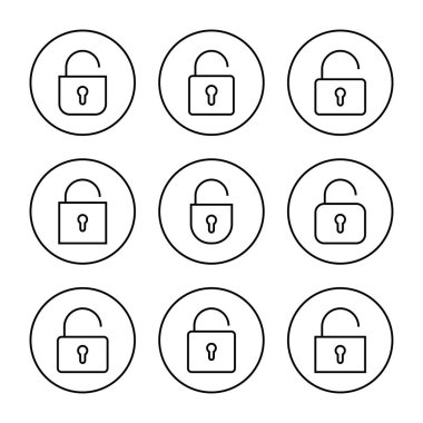 Simge vektörünü aç. İşaret ve sembolün kilidini aç. Kilitlenmemiş asma kilit simgesi