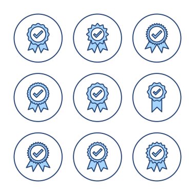 Onaylanmış simge vektörü. Onaylanmış Madalya Simgesi