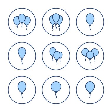Balon simgesi vektörü. Parti balonu işareti ve sembolü