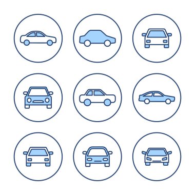 Araba ikonu vektörü. Araba işareti ve sembol. küçük sedan