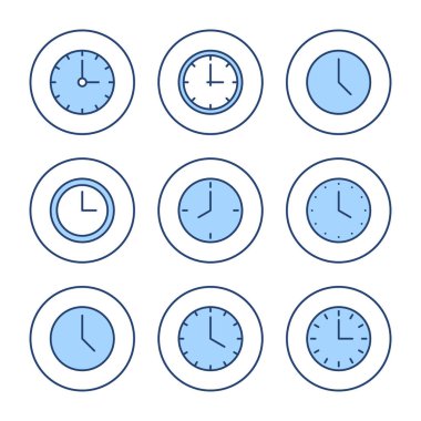 Saat simgesi vektörü. Zaman işareti ve sembol. saat simgesi