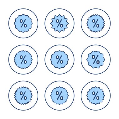 İndirimli simge vektörü. İndirim etiketi ve sembolü
