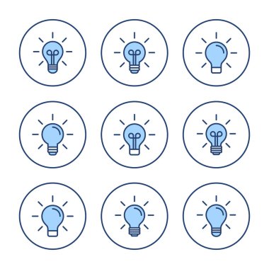 Lamba simgesi vektörü. Ampul işareti ve sembol. fikir sembolü.