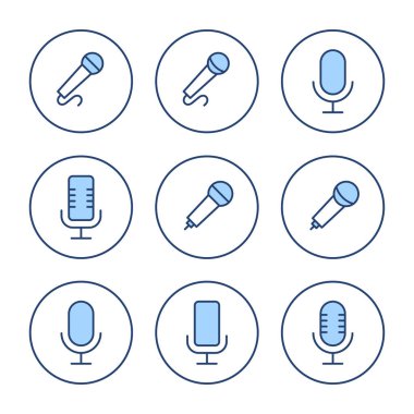 Mikrofon ikon vektörü. Karaoke işareti ve sembol