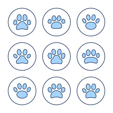 Pençe simgesi vektörü. Pençe izi ve sembol. köpek ya da kedi pençesi