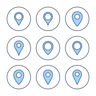 Pin simgesi vektörü. Yer işareti ve sembol. hedef simgesi. harita iğnesi