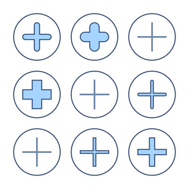 Artı simge vektörü. Artı işareti ve sembol ekle