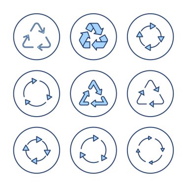 Simge vektörünü geri dönüştür. Geri dönüşüm işareti ve sembolü.