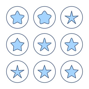 Yıldız simgesi vektörü. Reyting işareti ve sembol. favori yıldız simgesi