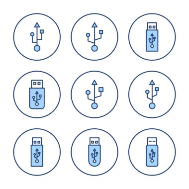 Usb simge vektörü. Flaş disk işareti ve sembol. Flash disk işareti.