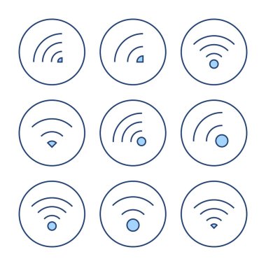 Wifi simge vektörü. İşaret işareti ve sembol. Kablosuz simge