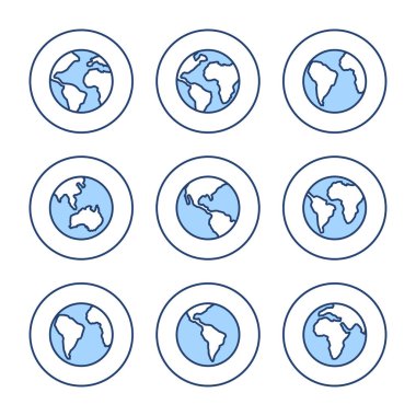 Dünya haritası vektörü. Dünya haritası işareti ve sembolü. Dünya simgesi