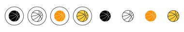 Basketbol ikonu kümesi vektörü. Basketbol tabelası ve sembol