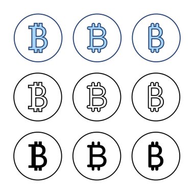 Bitcoin simge vektörü. Bitcoin işareti ve sembol. ödeme sembolü. şifreleme para birimi logosu