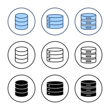 Veritabanı simge vektörü. veritabanı işareti ve sembolü