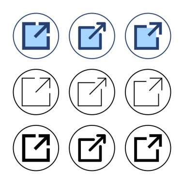 Dış bağlantı simgesi vektörü. bağlantı işareti ve sembol. hiper bağlantı sembolü