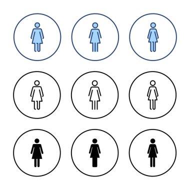 Kadın ikon vektörü. Kadın imzası ve sembolü