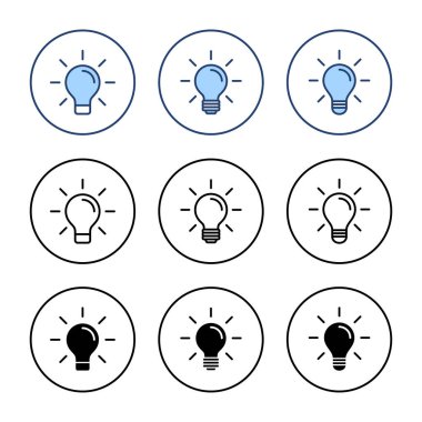 Lamba simgesi vektörü. Ampul işareti ve sembol. fikir sembolü.